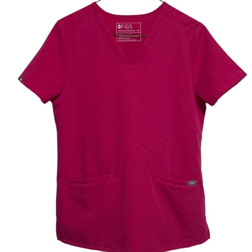 Figs Casma Top Hot Pink XS